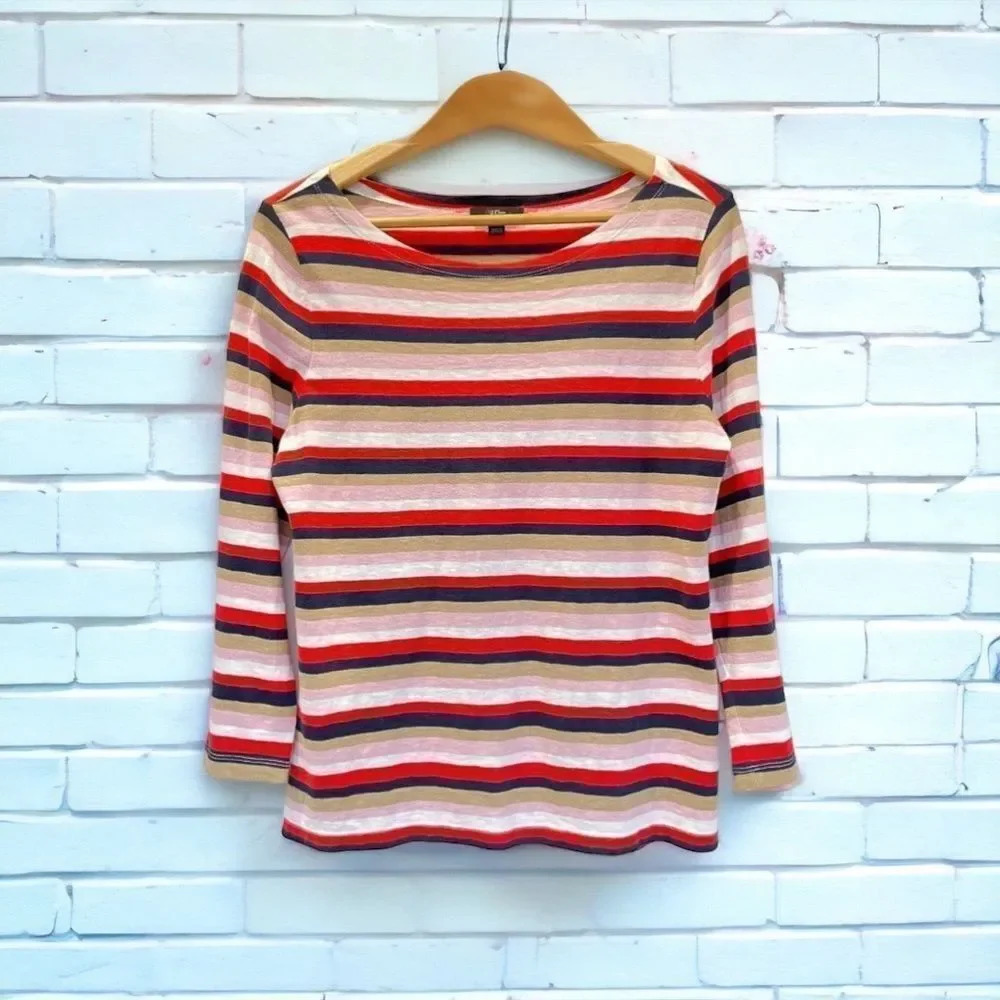 J. Crew Multicolor Striped Long Sleeve Tee